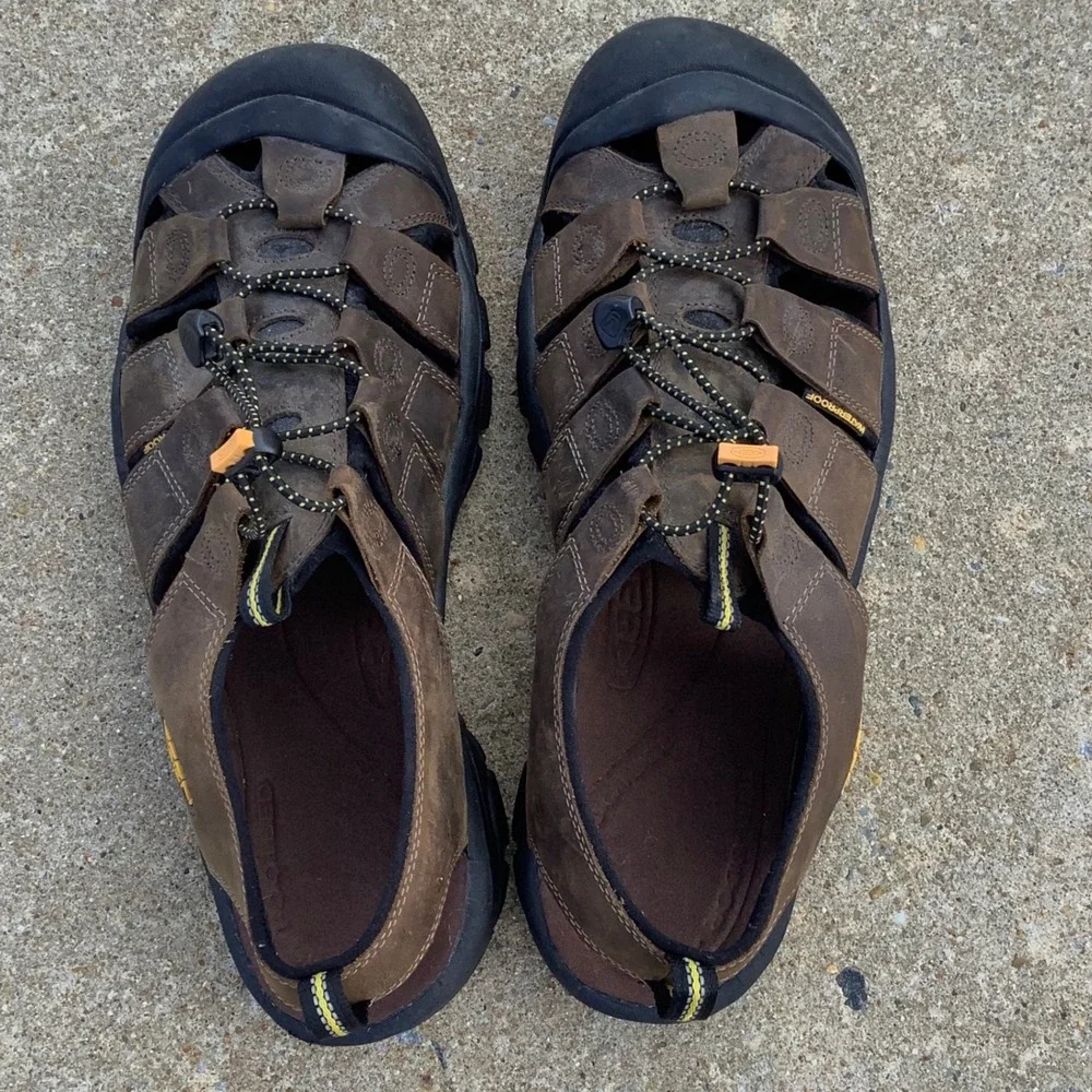 Keen Newport Premium Mens 14 Brown Leather Waterproof Hiking Sandals 1001870